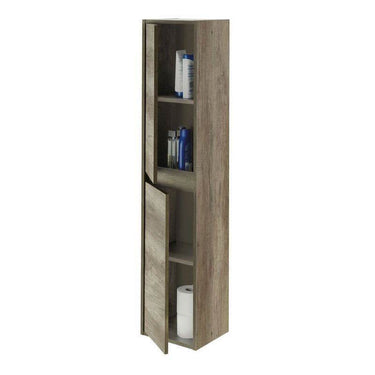 Elegant Nordic Oak Effect Wall Mounted Bathroom Storage Cupboard with Two Doors - UK Luxury Furniture